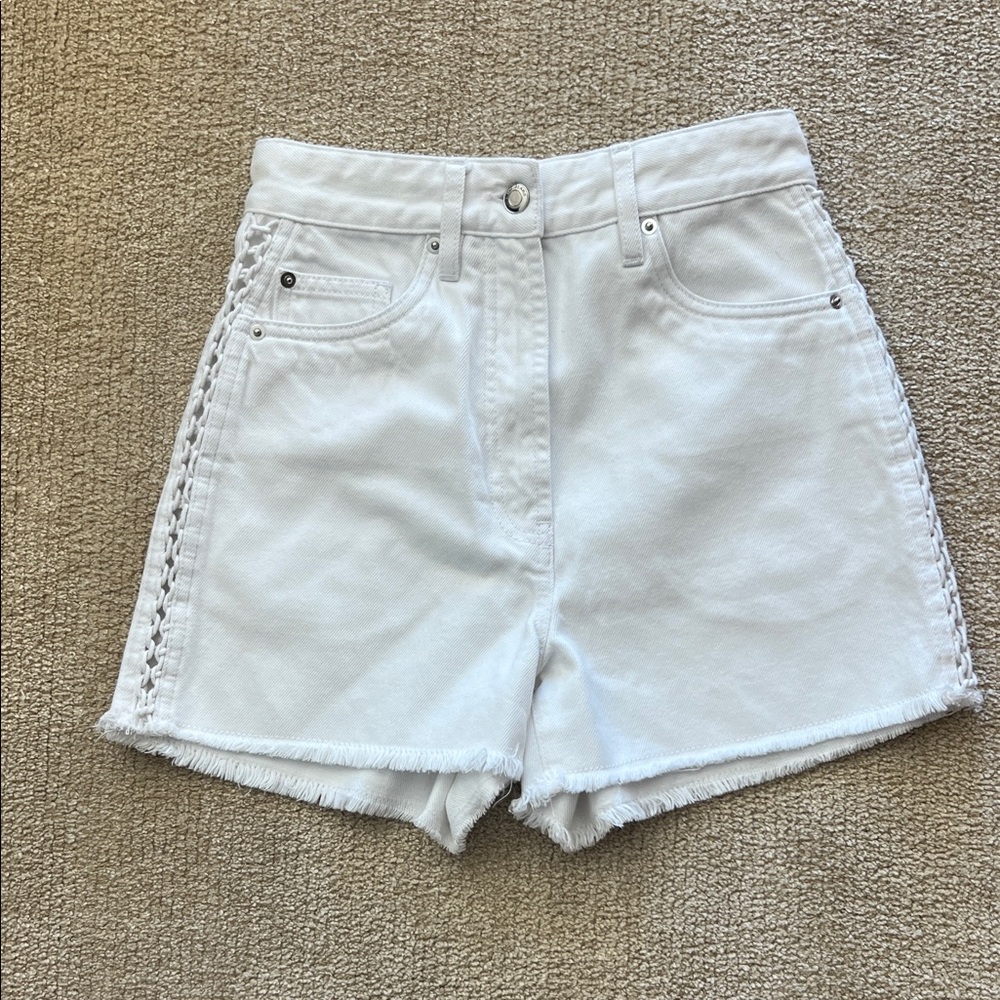 IRO High Waist White Denim Shorts